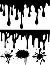 Melted ink and splash art illustration vertor element set bundle editable