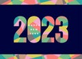 New Year 2023 number playfull, colorfull, calendar, new hope