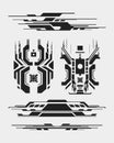 Science Fiction futuristic sci-fi element poster clip art hi tech template cyberpunk interface strips editable