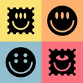 Smile shape icon symbol stickers vector clip art fun, happy, freedom, element, ornament