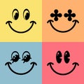 Smile shape icon symbol stickers vector clip art fun, happy, freedom, element, ornament