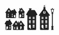 House apartment, real estate, church silhouette vector illustration set bundle editable