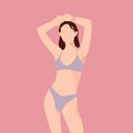 illustration vector graphic simple sexy bikini girl purple