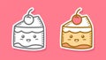 Illustration vector graphic of Tart Cake in cute kawaii doodle art.