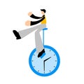 illustration vector graphic of time management balance