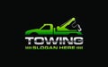 Illustration vector graphic of towing truck service logo design suitable for the automotive company Royalty Free Stock Photo