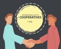illustration vector graphic of two people shaking hands to cooperate Royalty Free Stock Photo