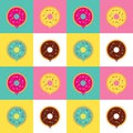 Illustration vector graphic of variant donuts make a pattern.