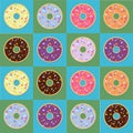 Illustration vector graphic of variant donuts make a pattern