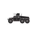 Illustration Vector graphic of war truck. Good for, perfect for military, army, vehicle, armored, transport gun etc.