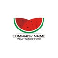 Illustration vector graphic of watermelon fruit piece combine seed watermelon
