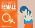 illustration vector graphic of a woman resists genital mutilation