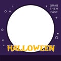 Illustration vector of Halloween themes, frame, and photo booth on the party with pumpkin ornament Royalty Free Stock Photo