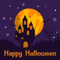 Illustration vector of Halloween themes, frame, and photo booth on the party with pumpkin ornament Royalty Free Stock Photo