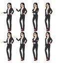 Illustration vector image of all 8 business women gestures.