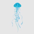 Illustration of Vector Jellyfishes Royalty Free Stock Photo