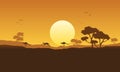 Illustration vector kangaroo scenery silhouette