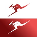 Illustration vector logo of minimalist kangaroo. Fit for travel business etc. Vector illustration