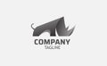 Illustration vector logo template of rhino with sharp horn