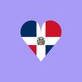 illustration Vector of Love Dominican Republic symbol. Heart flag icon