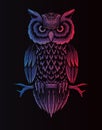 Illustration vector owl bird gradient color Royalty Free Stock Photo