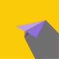 illustration vector of paper aircraft. flat art style. paper plane with shadow Royalty Free Stock Photo
