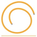 Illustration, vector pattern - orange tailor meter, centimeter - isolate on a white background