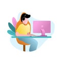 Illustration vector people play games online good for web, poster, uiux, etc Royalty Free Stock Photo