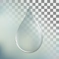 Illustration vector of a realistic transparent white water drop o Royalty Free Stock Photo