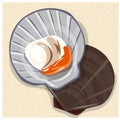 Illustration vector scallop at the beach suitable for decoration icon symbol design brown background