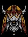 Illustration vector scary viking head