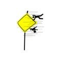Illustration vector of school area sign with speed lines Royalty Free Stock Photo