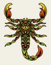 Illustration scorpion colorful ornament style
