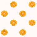 The illustration vector seamless pattern slices orange on a colour background. colour summer pattern