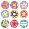 vector set of ethnic tribal design elements of american ornamental rosettes Royalty Free Stock Photo