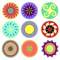 vector set of ethnic tribal design elements of american ornamental rosettes Royalty Free Stock Photo