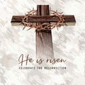 A crown of thorns on a light background, vector religious banner on the theme of Easter Royalty Free Stock Photo