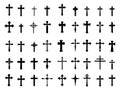 Illustration vector simple Christian cross icon collection Royalty Free Stock Photo