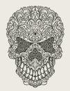 Illustration vector skull ornament pattern style