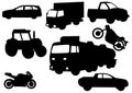 Illustration vector of vehicle silhouettes Royalty Free Stock Photo