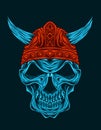 Illustration vector viking skull head