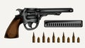 Illustration vector vintage pistol guns