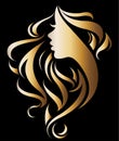 Illustration vector of women silhouette golden icon
