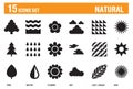 15 Icons Natural Royalty Free Stock Photo