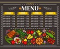 illustration of a vegetarian restaurant menu design
