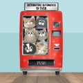 illustration of vending machine for purring cats Royalty Free Stock Photo