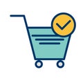 Illustration Verified Cart Items Icon For Personal And Commercial Use. Royalty Free Stock Photo