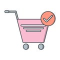 Illustration Verified Cart Items Icon For Personal And Commercial Use. Royalty Free Stock Photo