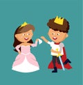 Illustration of very cute Prince and Princess Royalty Free Stock Photo