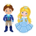 Illustration of very cute Prince and Princess.